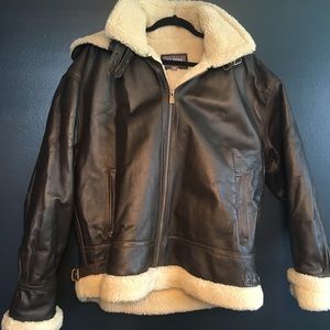 Brown, Wilson’s leather men’s bomber jacket.